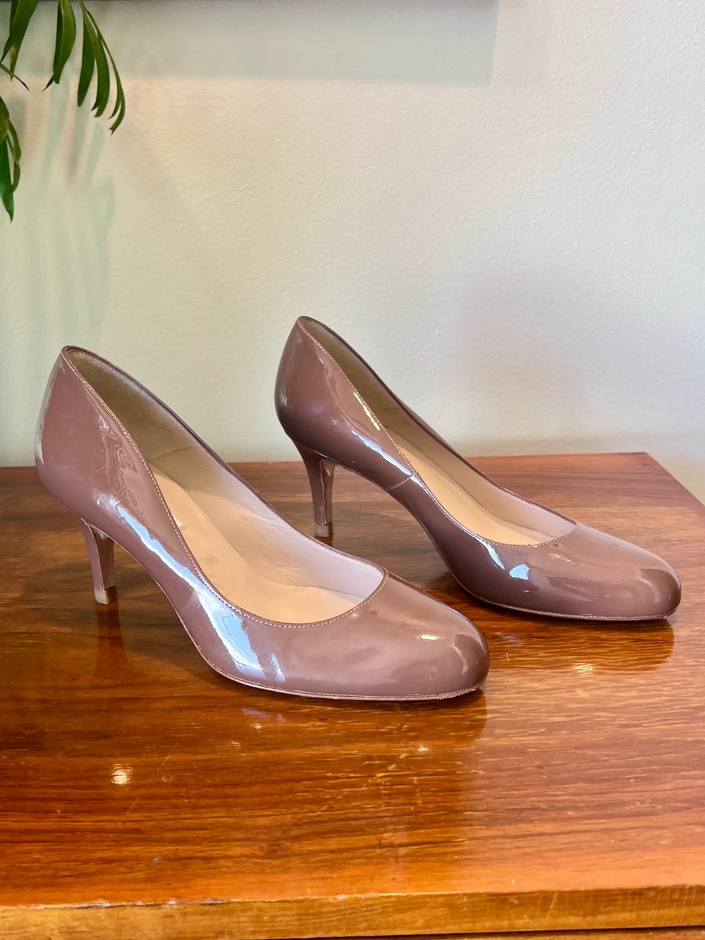 L.K. Bennett Women's Brown Patent Leather Stila Pump Heels